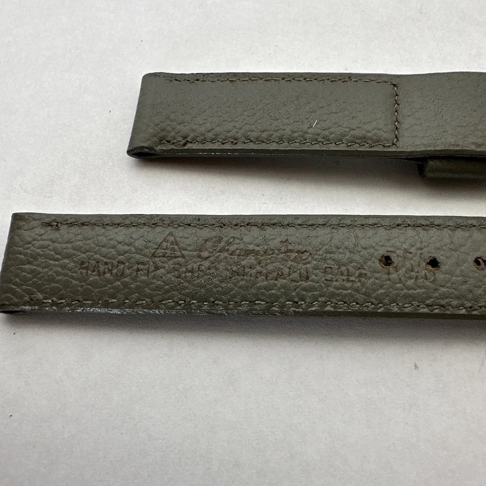 Champion Olive Green Buffalo Calf Leather Watch Strap Band Hand Finished Vintage